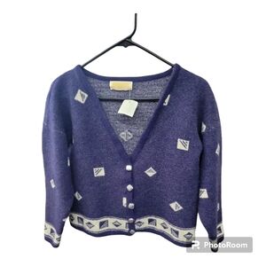 Pendleton Yellow Label Wool Navy Cardigan Medium Vintage